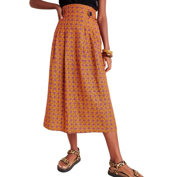 Corey Lynn Calter Dresses & Skirts - Corey Lynn Calter Women's XS Purple & Orange Floral Elastic/Button Maxi Skirt